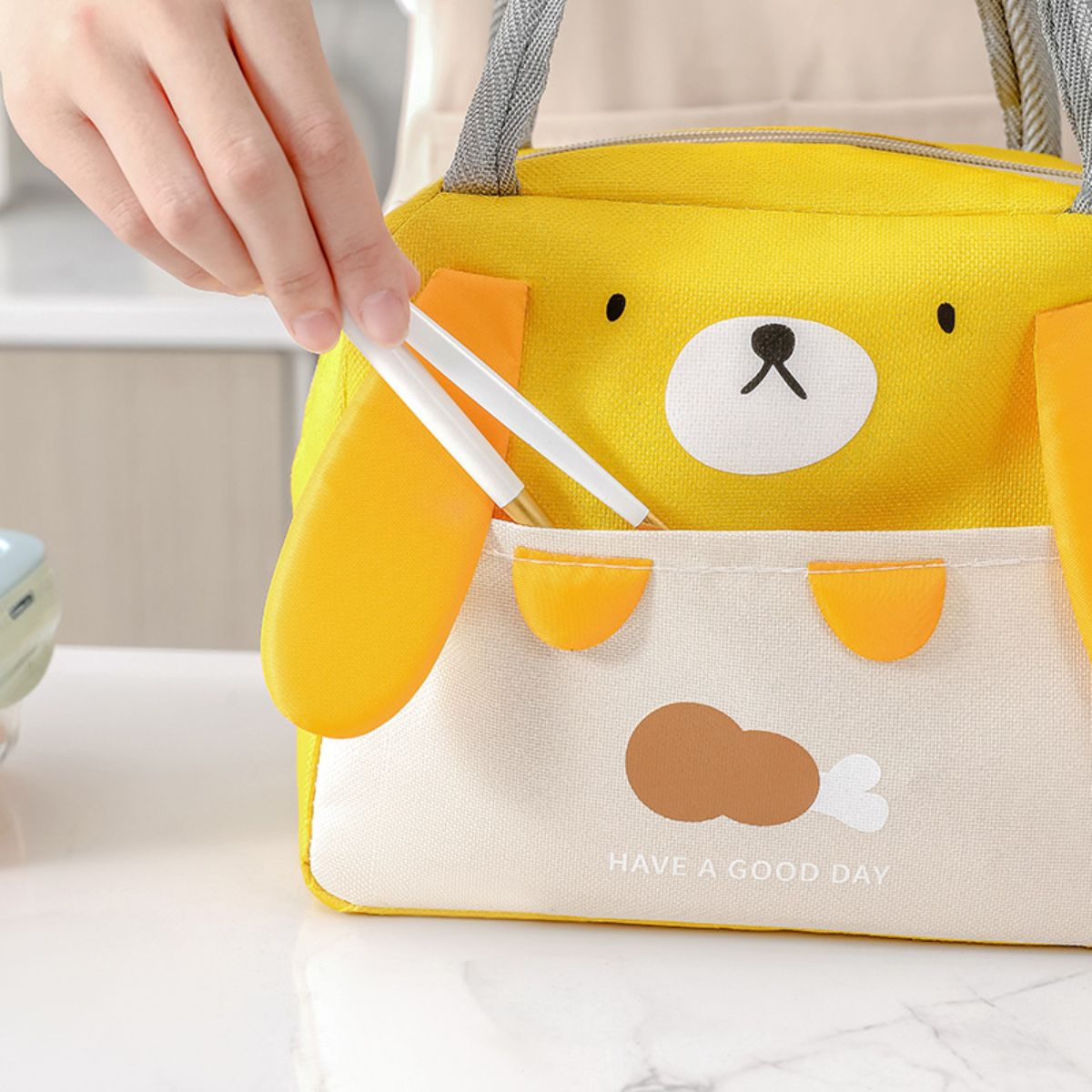 Cartoon lunch box bag portable lunch bag three-dimensional lunch bag thickened aluminum foil large capacity hand bag new lunch bag