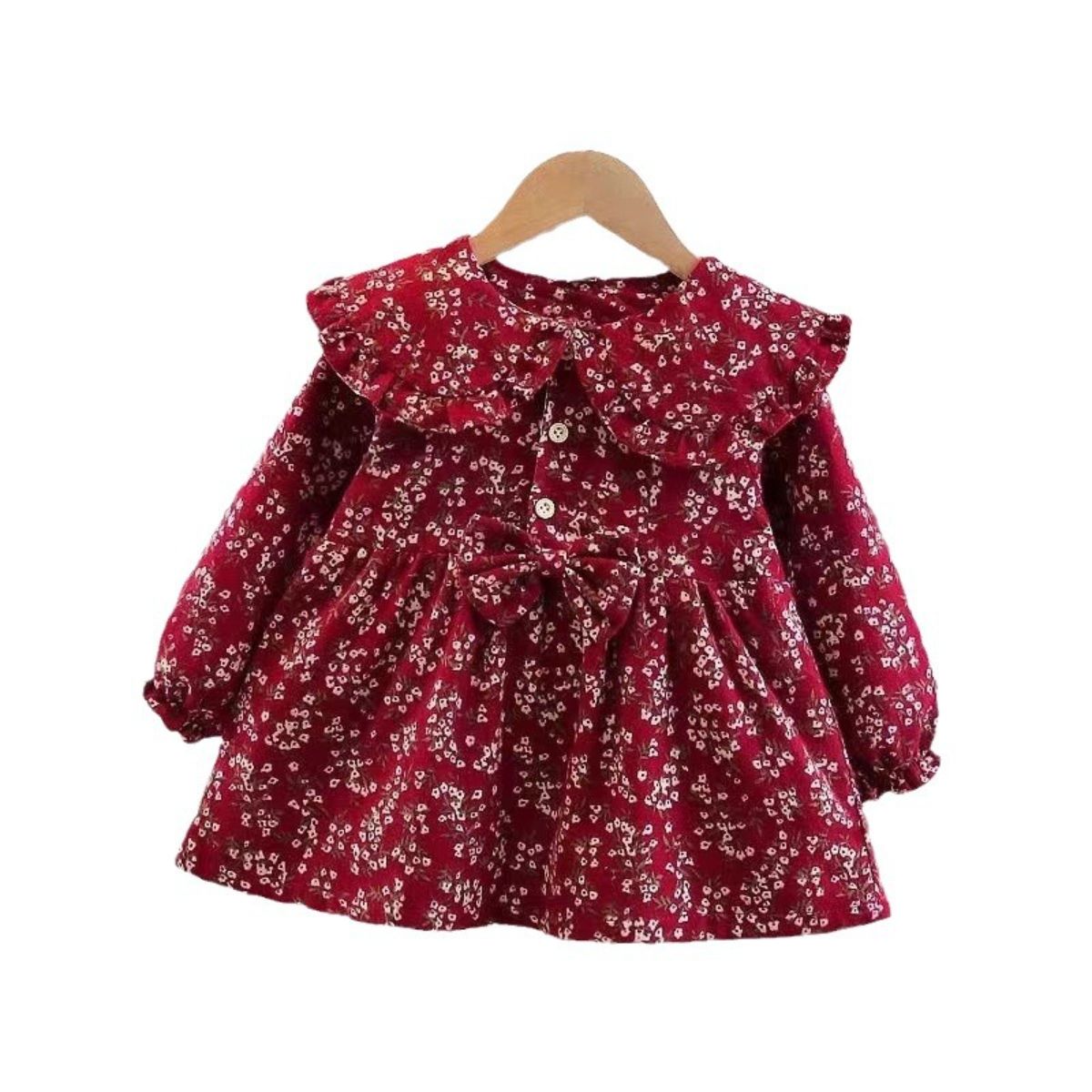 Girls long sleeve baby collar dress