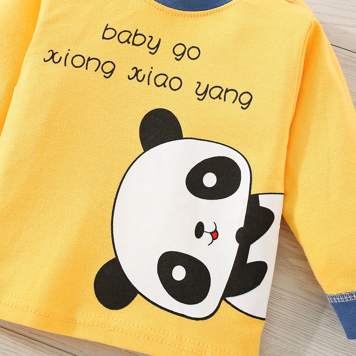 2-piece Toddler Boy Letter and Panda Pattern Long Sleeve Top & Matching Pants