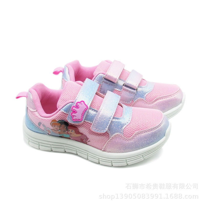 Disney Princess Style Cartoon Sneakers for Girls and Kids in Autumn