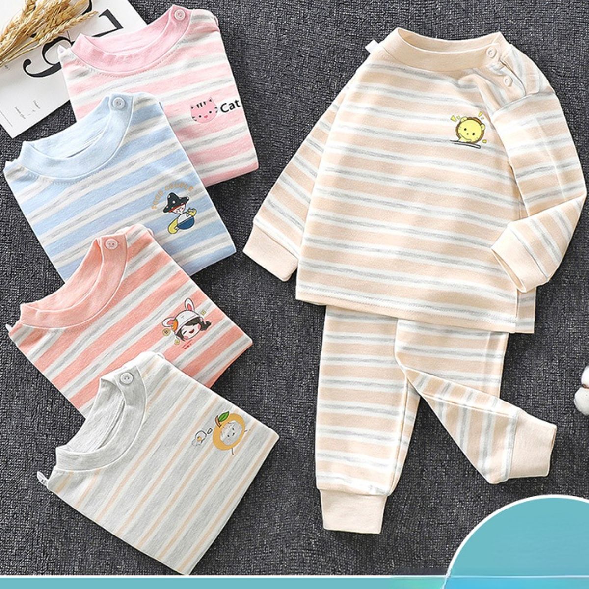 Children's autumn clothes and autumn trousers suits underwear boys and girls pajamas home clothes baby clothes baby autumn