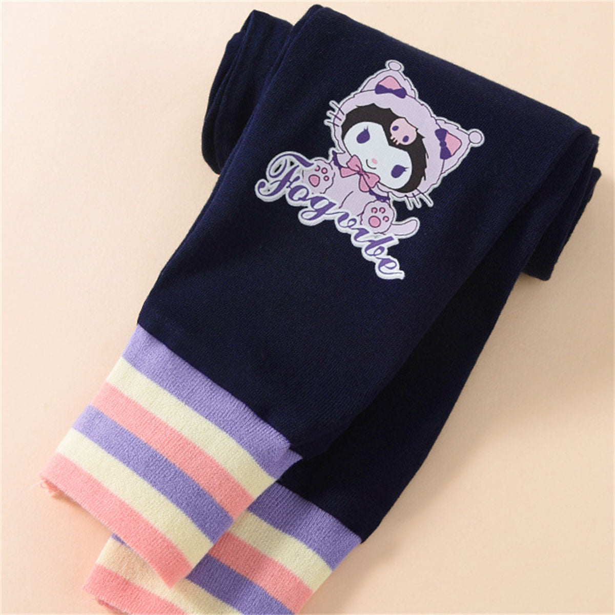 Cute autumn kulomi colored pure cotton leggings for middle and large children and girls