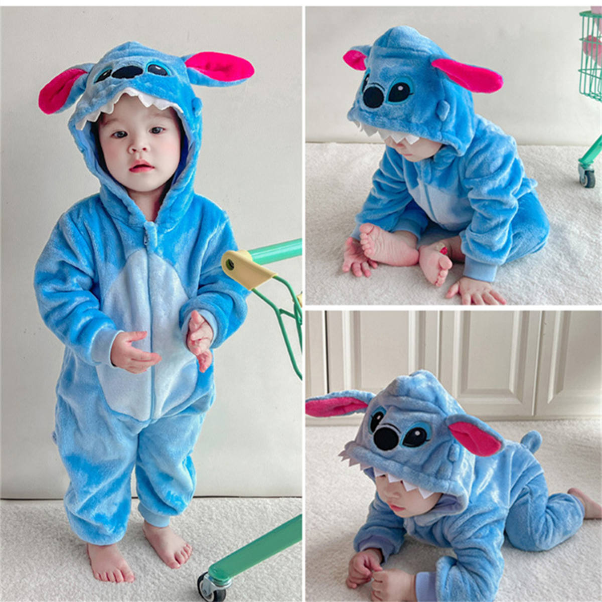 Newborn baby romper animal shape one-piece pajamas