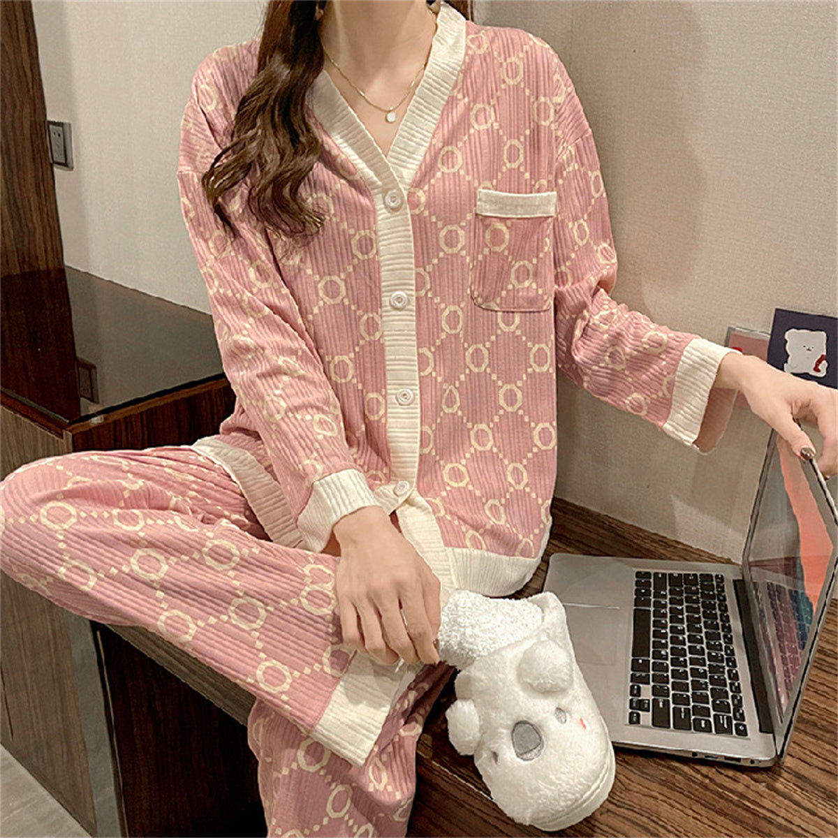 Teen Girls 2-Piece Printed Pajama Set