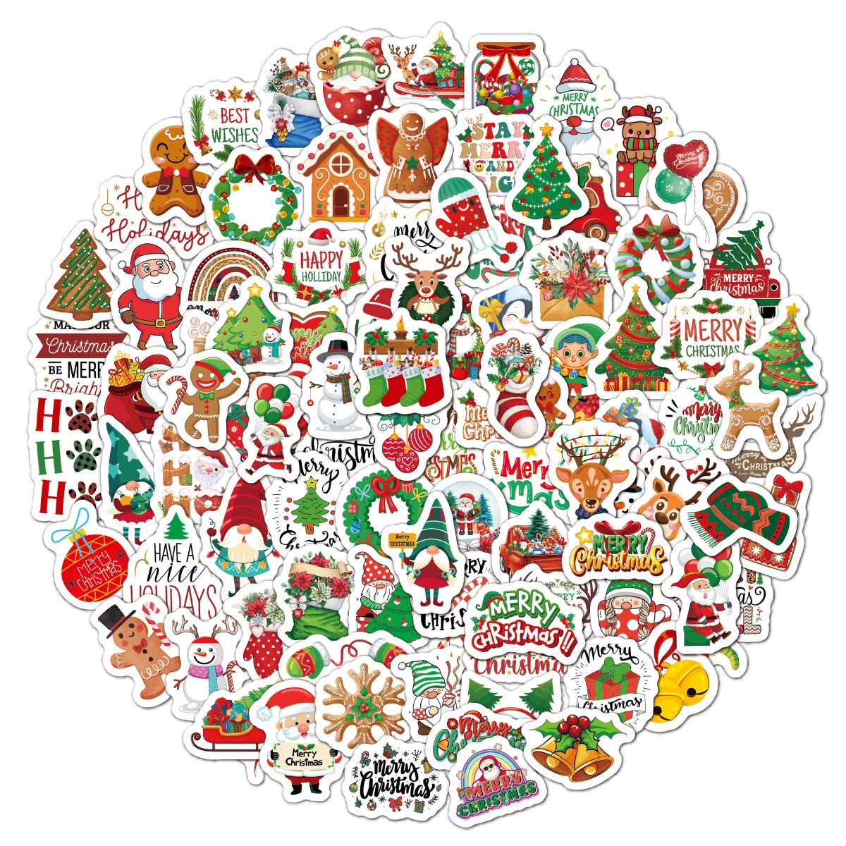 Christmas holiday decoration stickers 100 pieces