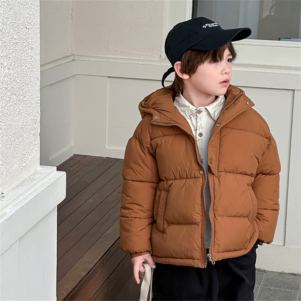 children's winter short down jacket