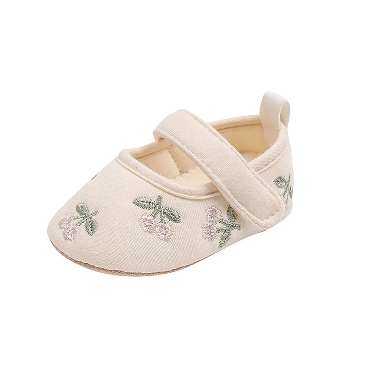 Baby Girls Autumn Embroidered Soft-soled Non-slip Canvas Shoes