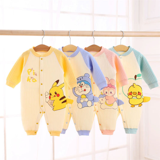 Baby Onesie Cartoon Quilted Warm Cotton Long Sleeve Romper