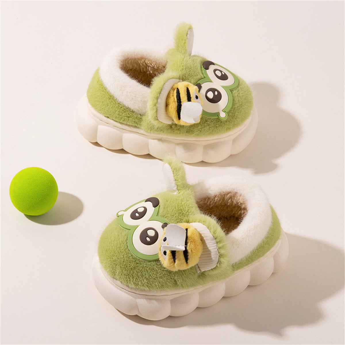 Children's autumn and winter cute cartoon big-eyed dolls indoor warm cotton slippers