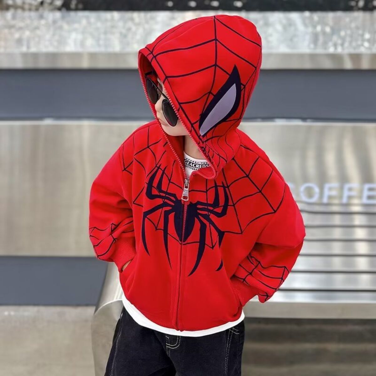 Boys Spiderman Children's Long Sleeve Sweater Children's Clothing Boys Jacket New Style Little Boy Regular Hooded Clothes