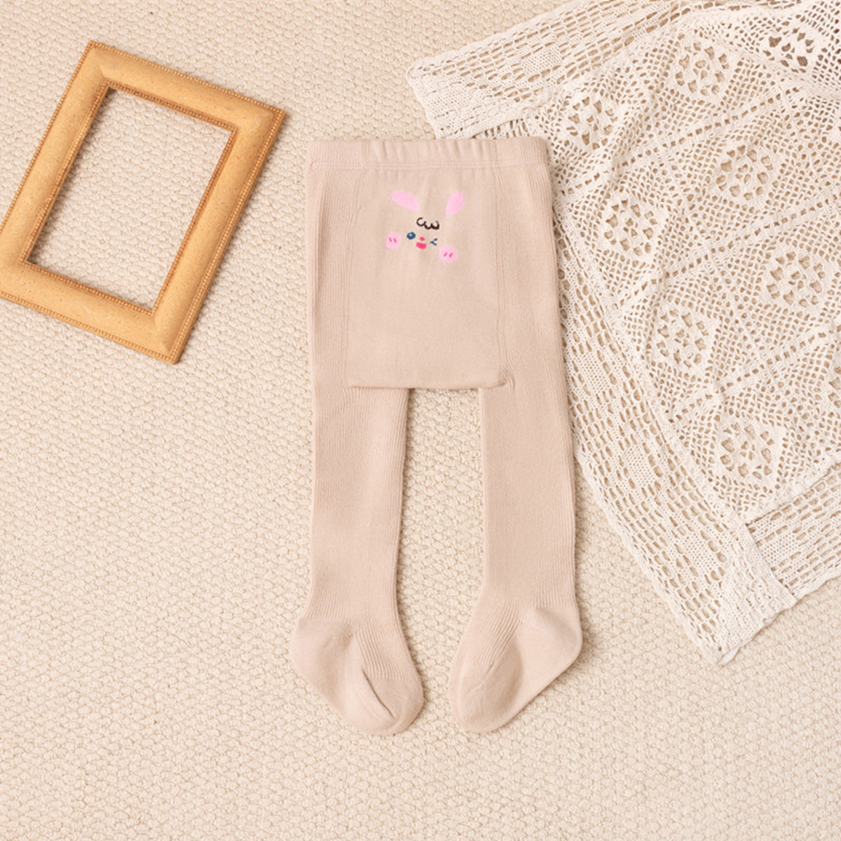 Children's bunny fleece tights