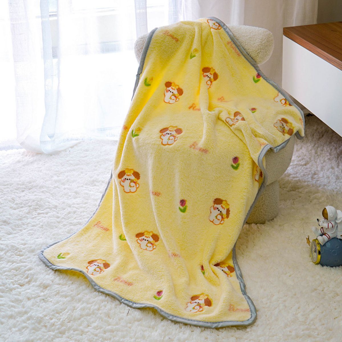 Cartoon Print Thick Sleeping Mat Warm Blanket