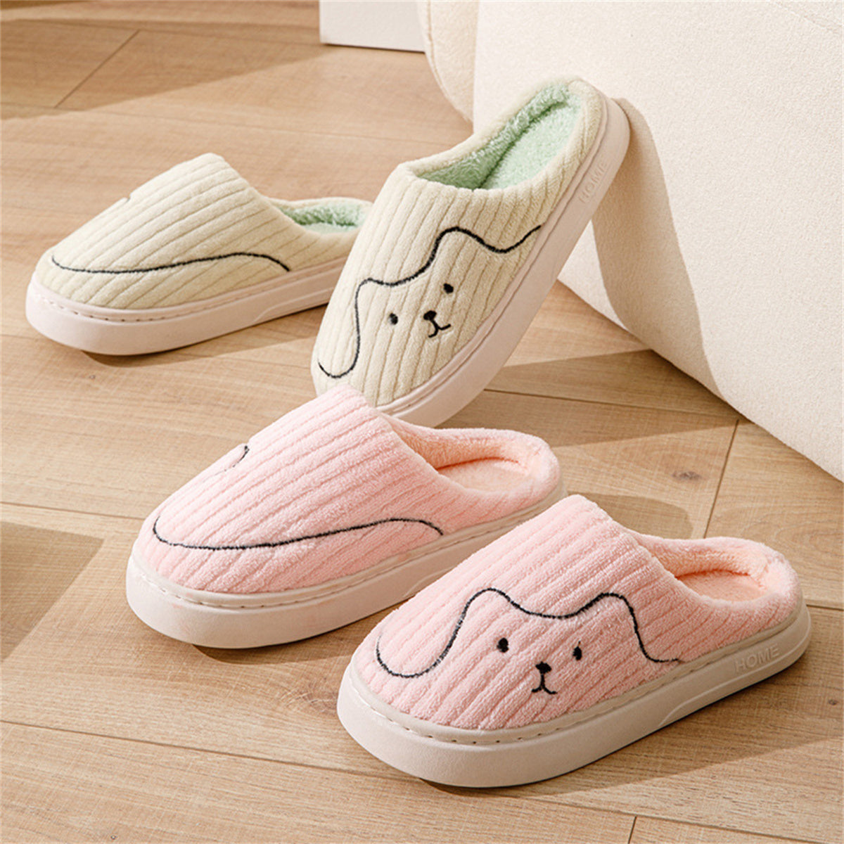 Slippers cartoon cute cotton sole autumn and winter indoor home warm and comfortable slippers