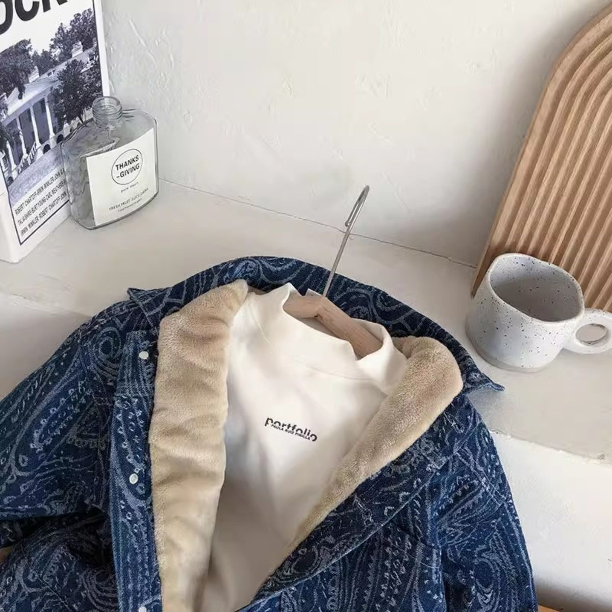 Boys' denim fleece jacket