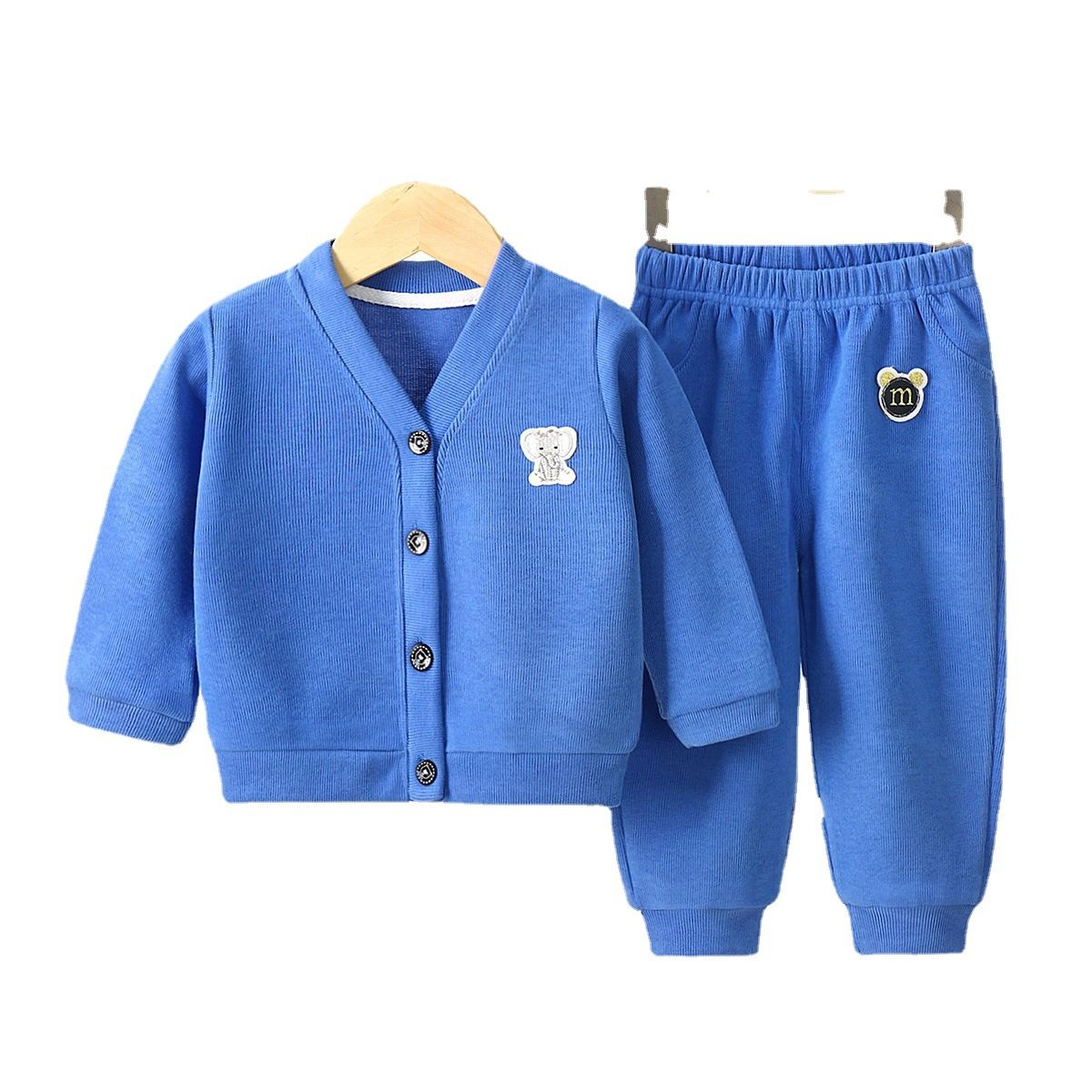 Children's spring and autumn sports suits boys and girls casual wear small and medium children's cartoon new knitted autumn clothes