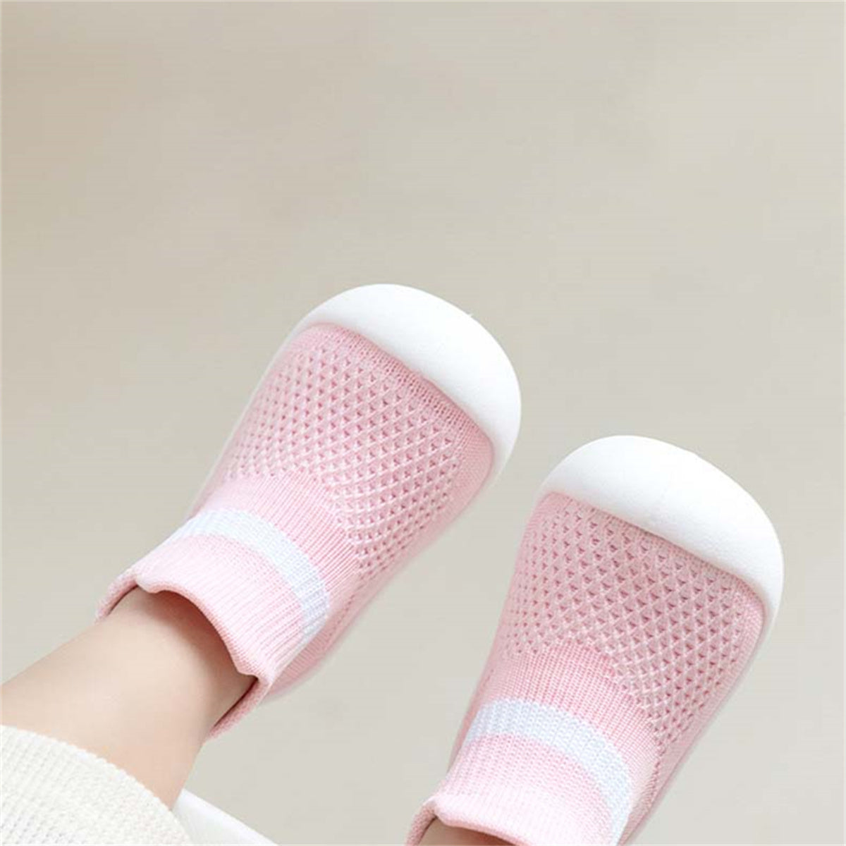 Children's spring and autumn solid color knitted simple breathable non-slip toddler shoes for boys and girls