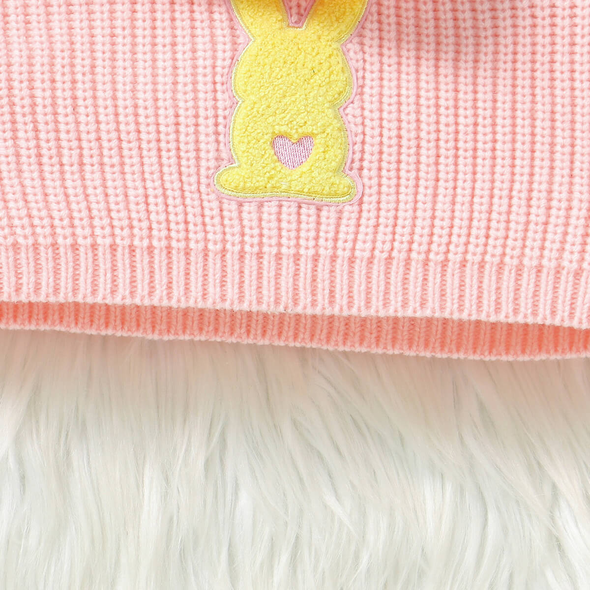 Baby knitted cute bunny patch embroidered top pullover sweater