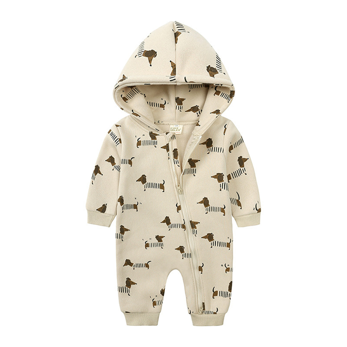 Baby hooded romper long sleeve fleece clothes