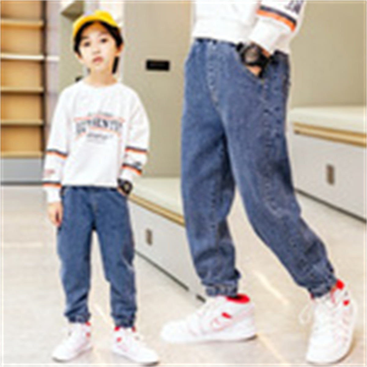 Boys jeans 2023 spring and autumn new children's clothing manufacturers wholesale small, medium and large children boys student children's pants