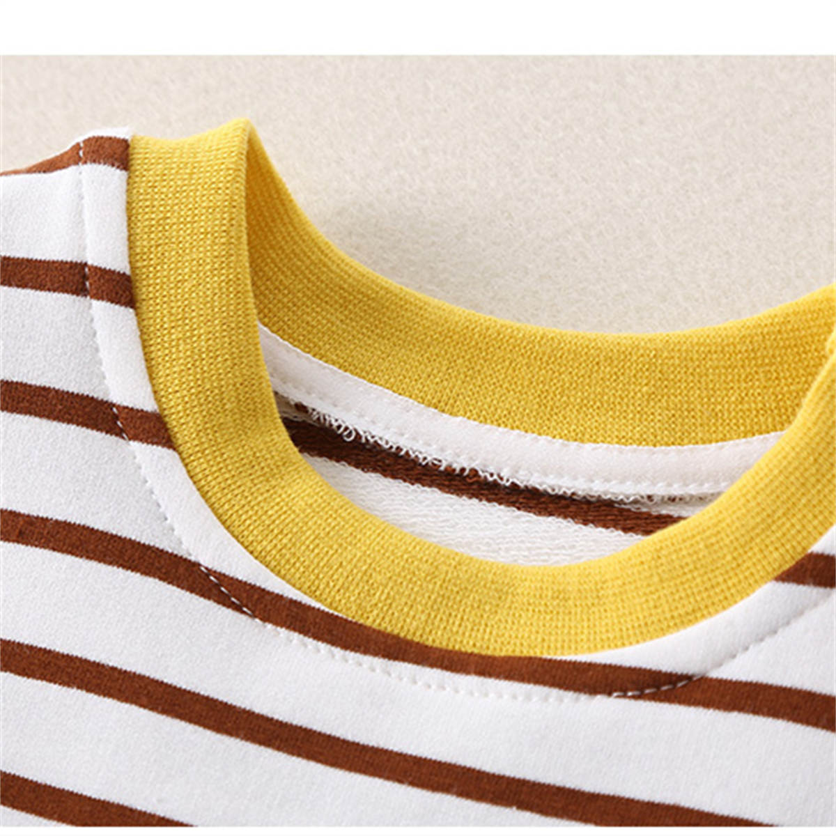 Autumn newborn pure cotton single layer comfortable cartoon striped romper