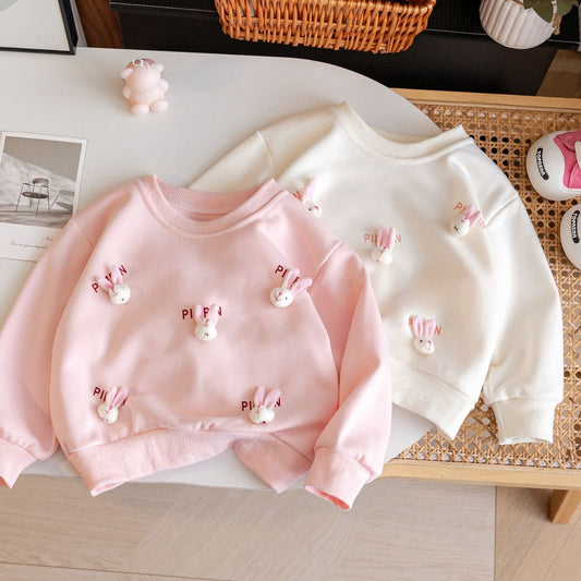 Autumn 3D Rabbit Girls' Cute Cartoon Sweatshirt