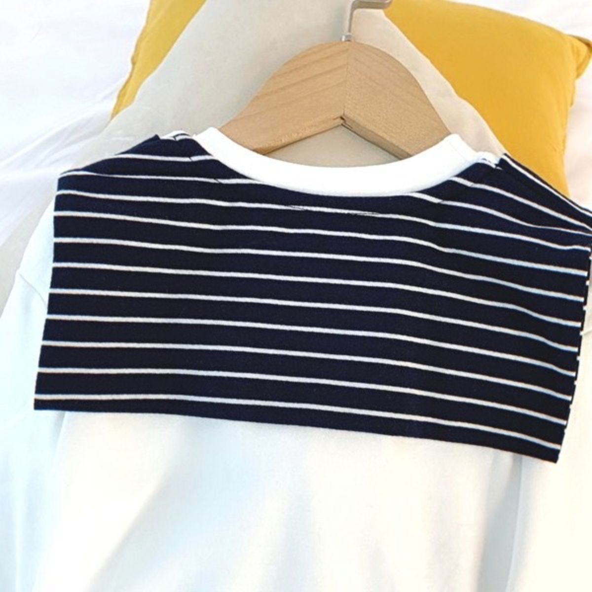 New spring and autumn fake two-piece strap tops for boys and girls long-sleeved bottoming shirts for boys and girls baby T-shirts