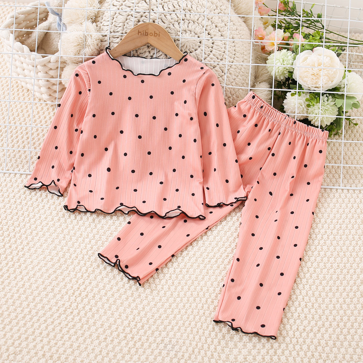 2piece Toddler Girl Allover Heart Printed Long Sleeve Top  Matching Pants