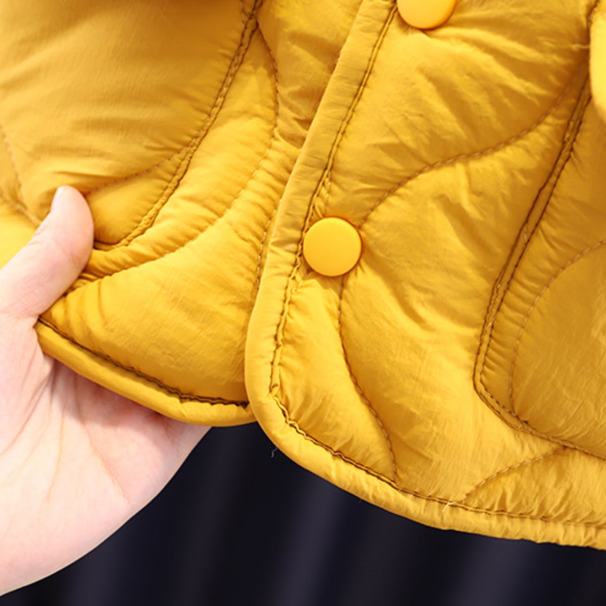 New winter casual solid color quilted jacket for small and medium-sized children, boys and girls, two-piece suit