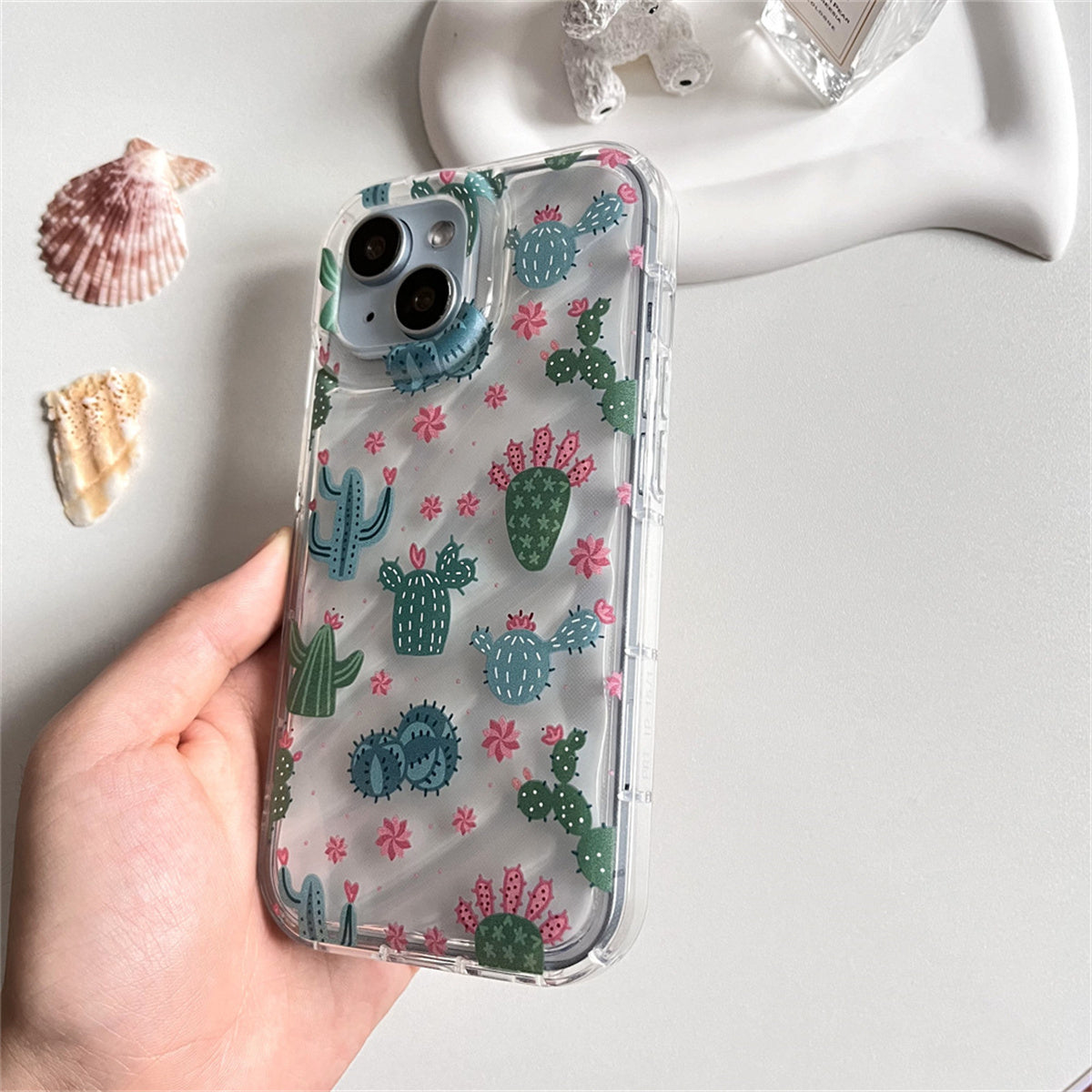 Apple Daily Cute Cactus Transparent Phone Case