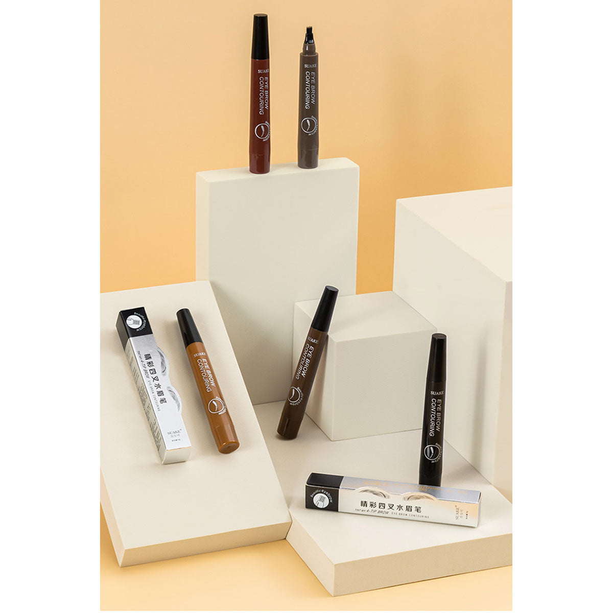 Suanke SUAKE four-pronged wild eyebrow pencil waterproof sweat-free smudge-free simulation root-clear liquid eyebrow pencil