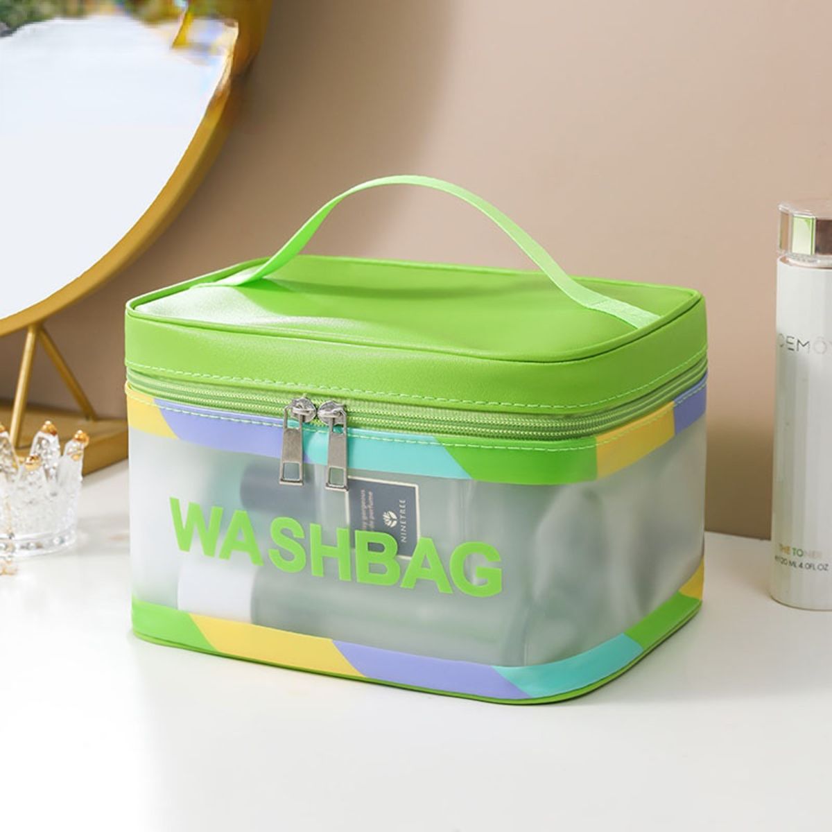 Large capacity waterproof toiletry bag cosmetic storage bag portable hand-held square bag