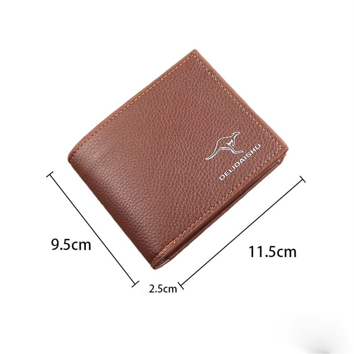 Men's Retro Fashion Zipper Short Multifunctional Card Holder Wallet