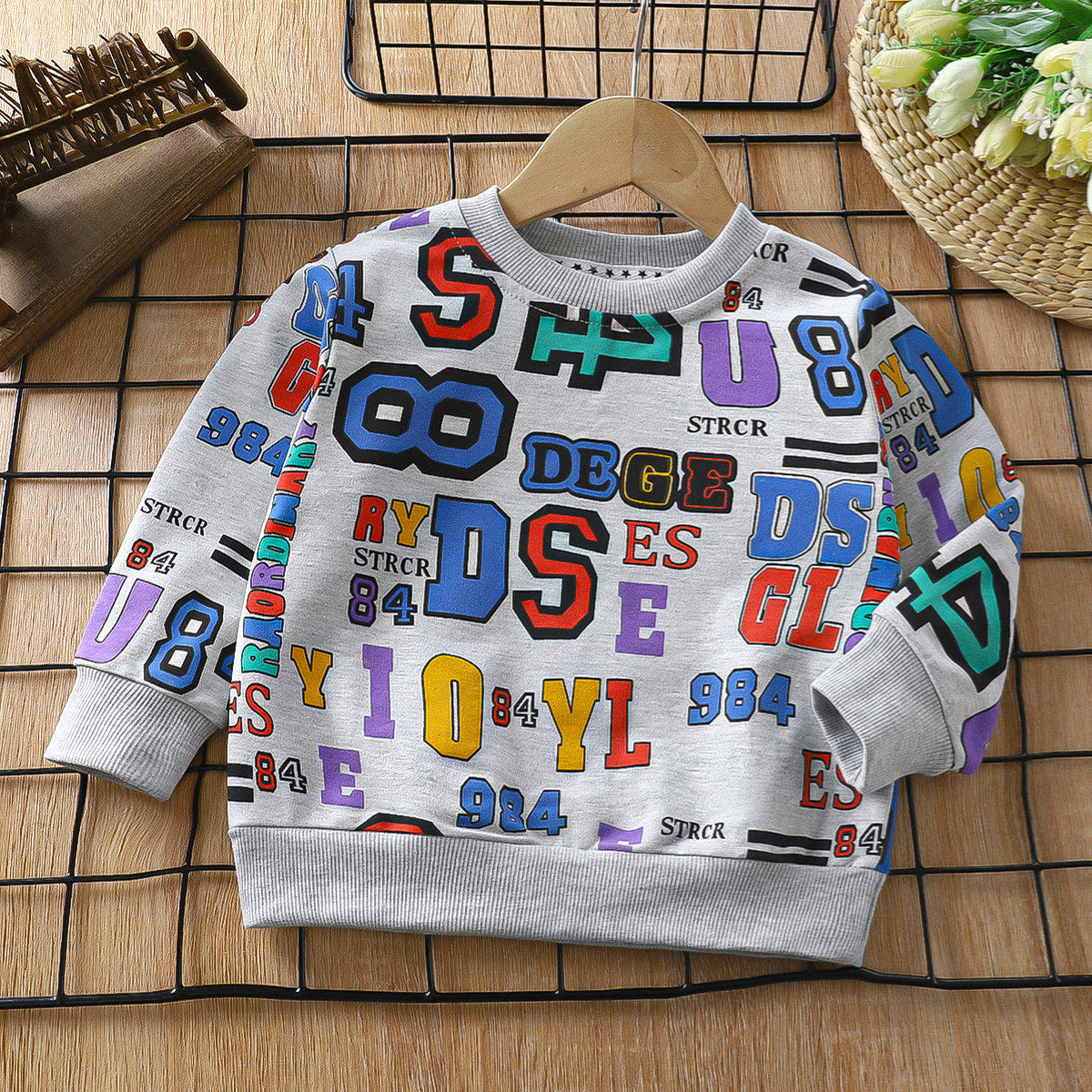 Children's fashion letter children's sweatshirt all-match