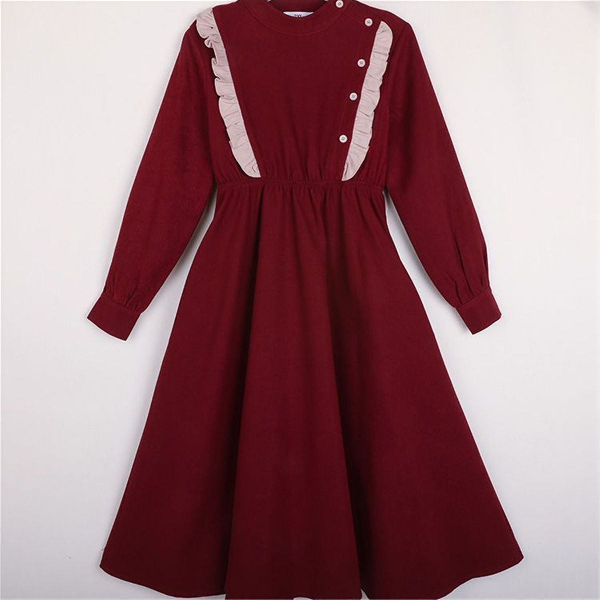 Autumn temperament style broken lace fashionable long-sleeved dress for middle and large girls