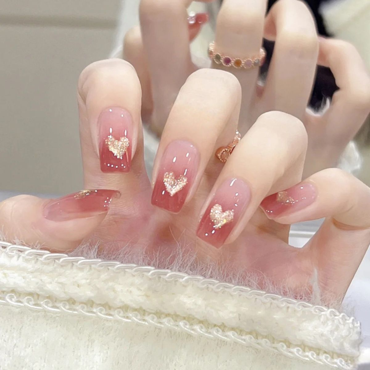 Simple and high-end wearable nail art nail pieces, detachable short nail pieces