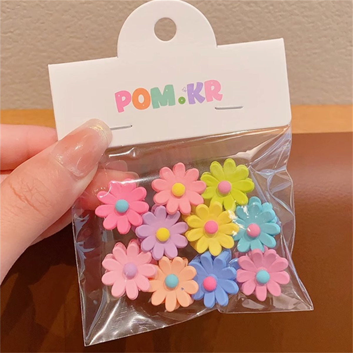 Children's 10-piece 3D flower hairpins