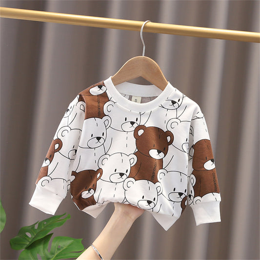 Children's sweatshirt autumn cotton boys and girls long-sleeved T-shirt single top infant baby pullover children's clothing