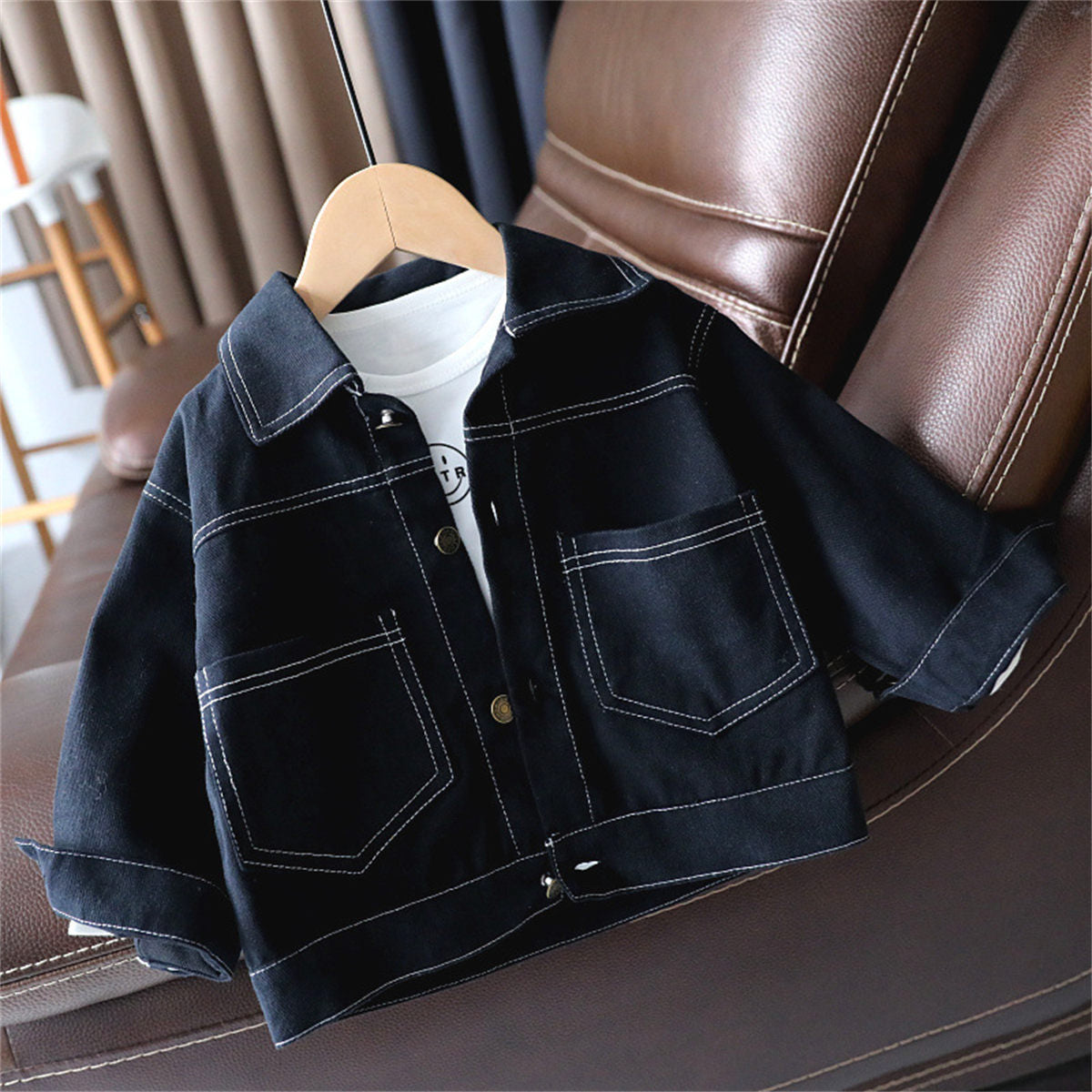 Baby denim jacket 3 spring clothes boys spring and autumn tops children's spring and autumn jackets outdoor clothes