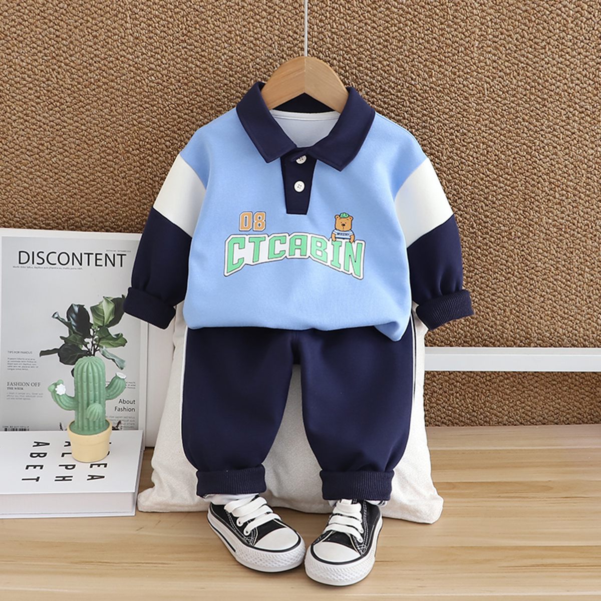 Boys sweatshirt autumn suit 2024 new style casual baby and children two-piece suit