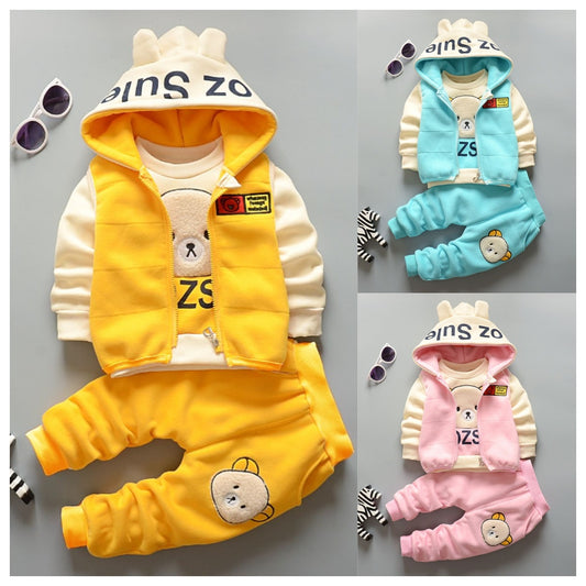 Girls and boys spring and autumn three piece suit