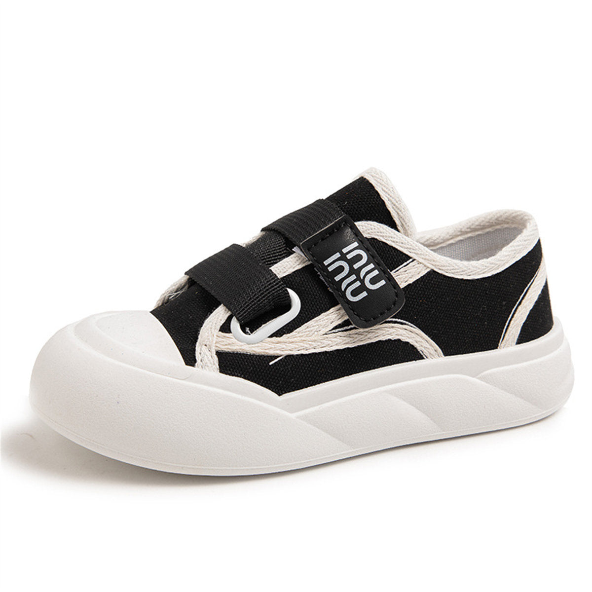 Middle and large boys spring and autumn urban casual style supportive Velcro low-top canvas shoes