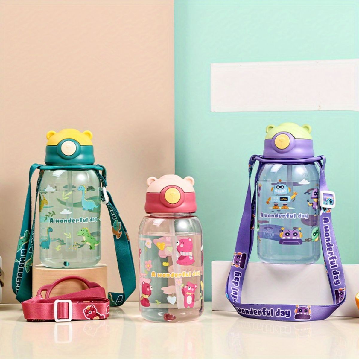 Cute and attractive cartoon children's plastic water cup