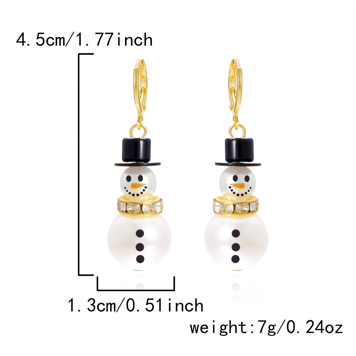 Women's Christmas Exquisite Christmas Snowman Pendant Earrings