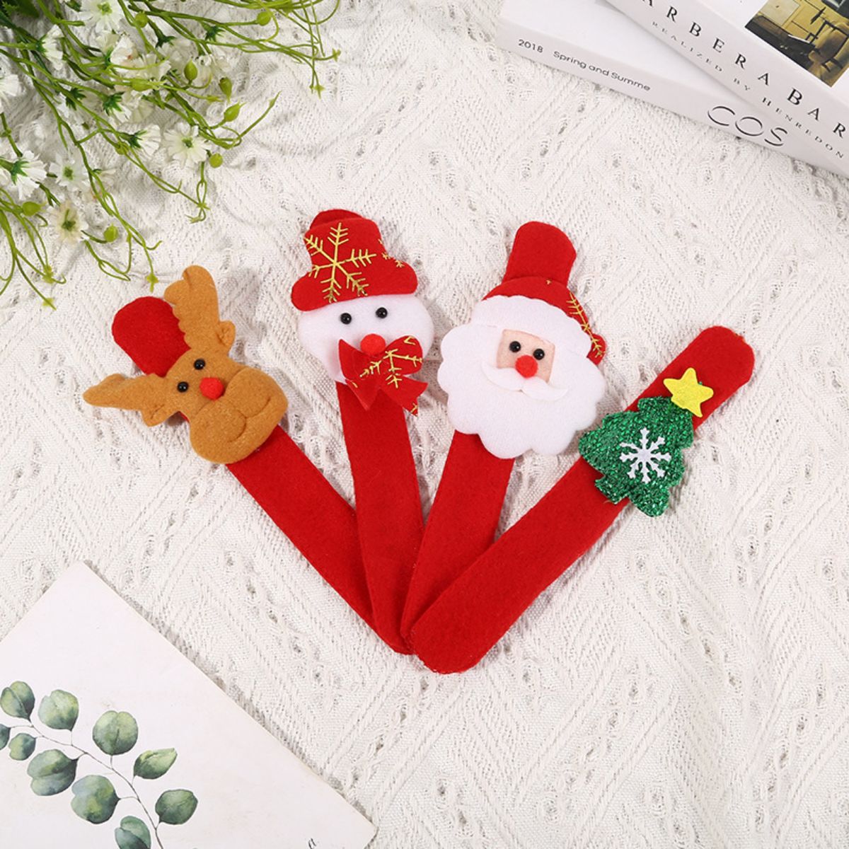 Christmas cartoon luminous plush pat ring