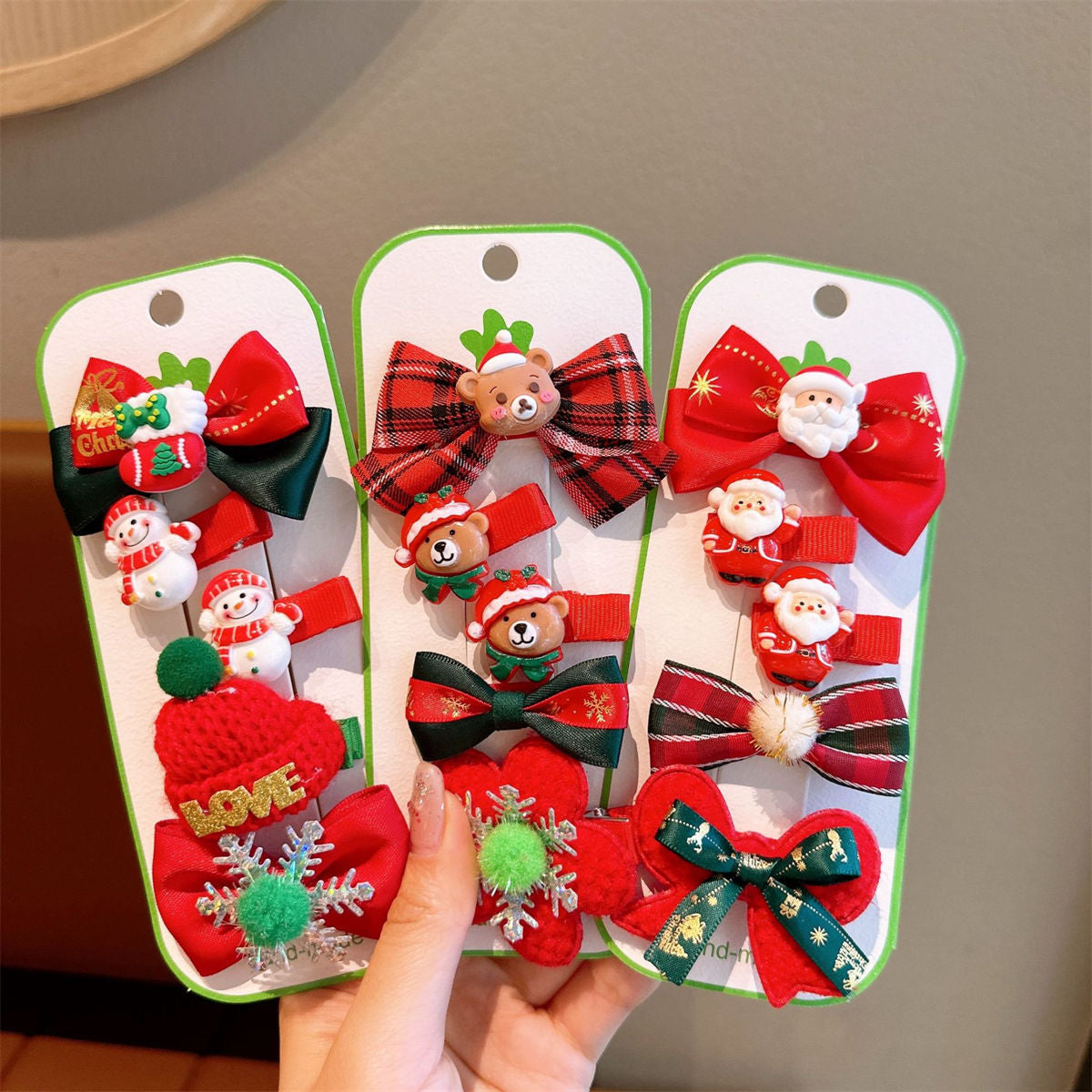 Children's 5-piece set Santa Claus Christmas tree elk bangs hairpin