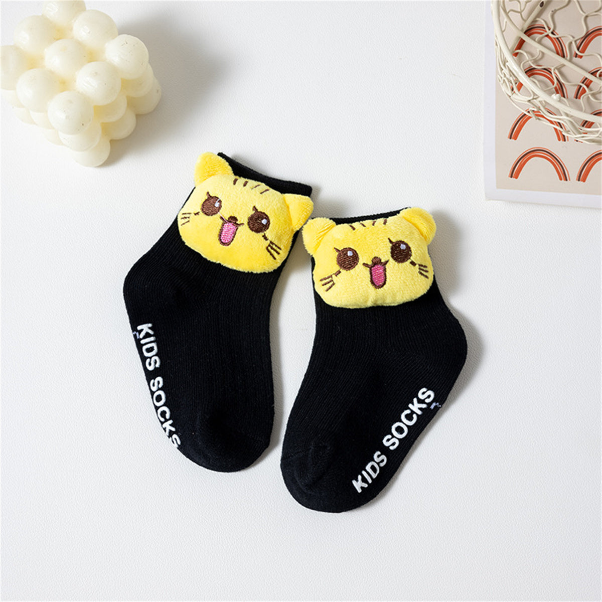 Children's autumn and winter cute doll socks infant mid-tube short socks