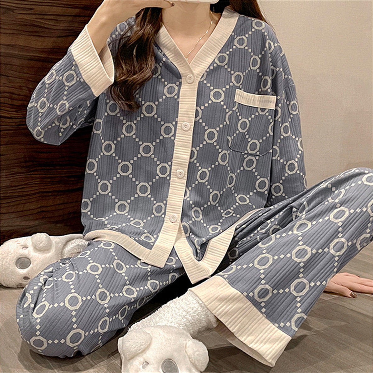 Teen Girls 2-Piece Printed Pajama Set