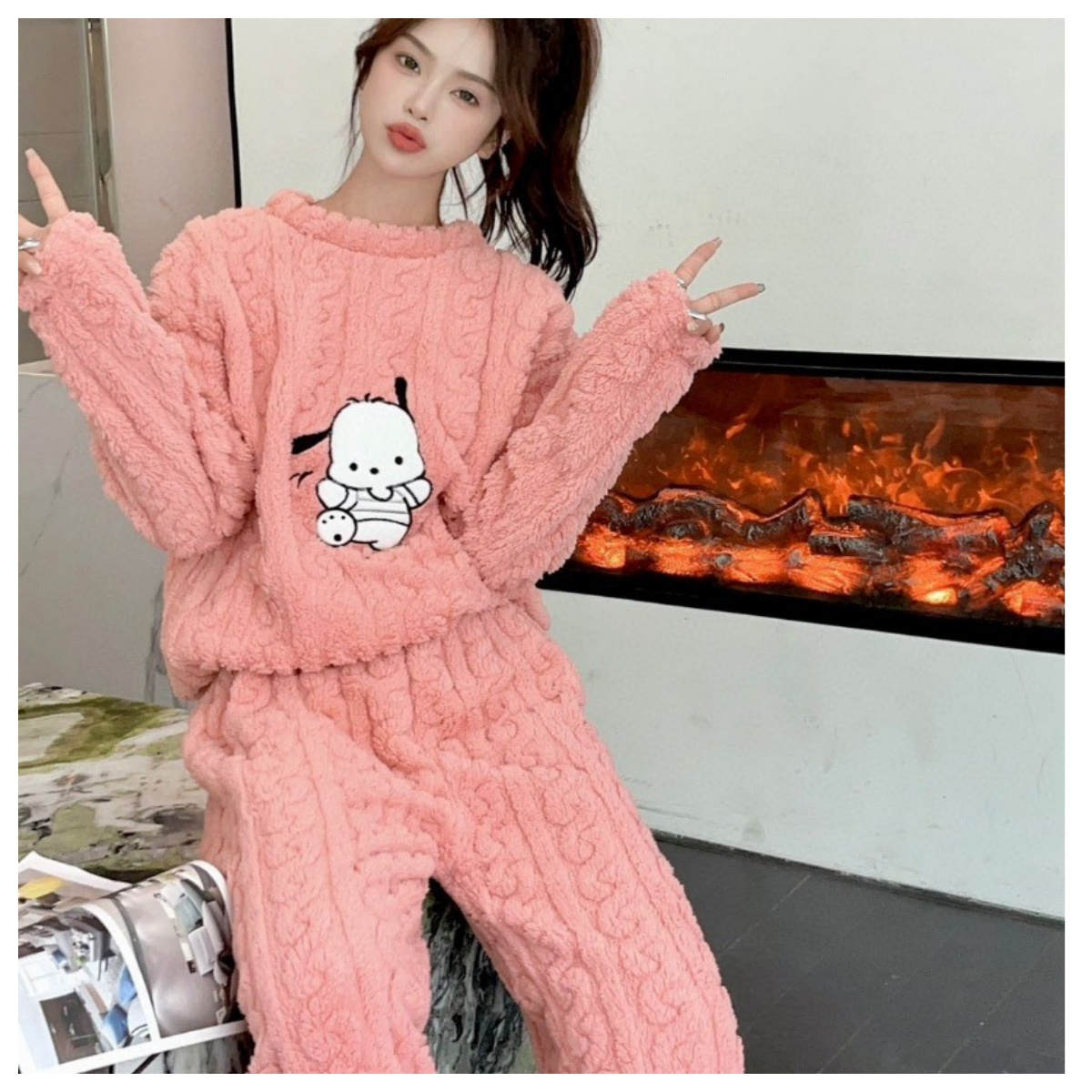 Autumn and winter long-sleeved Hapa dog fleece suit thickened homewear