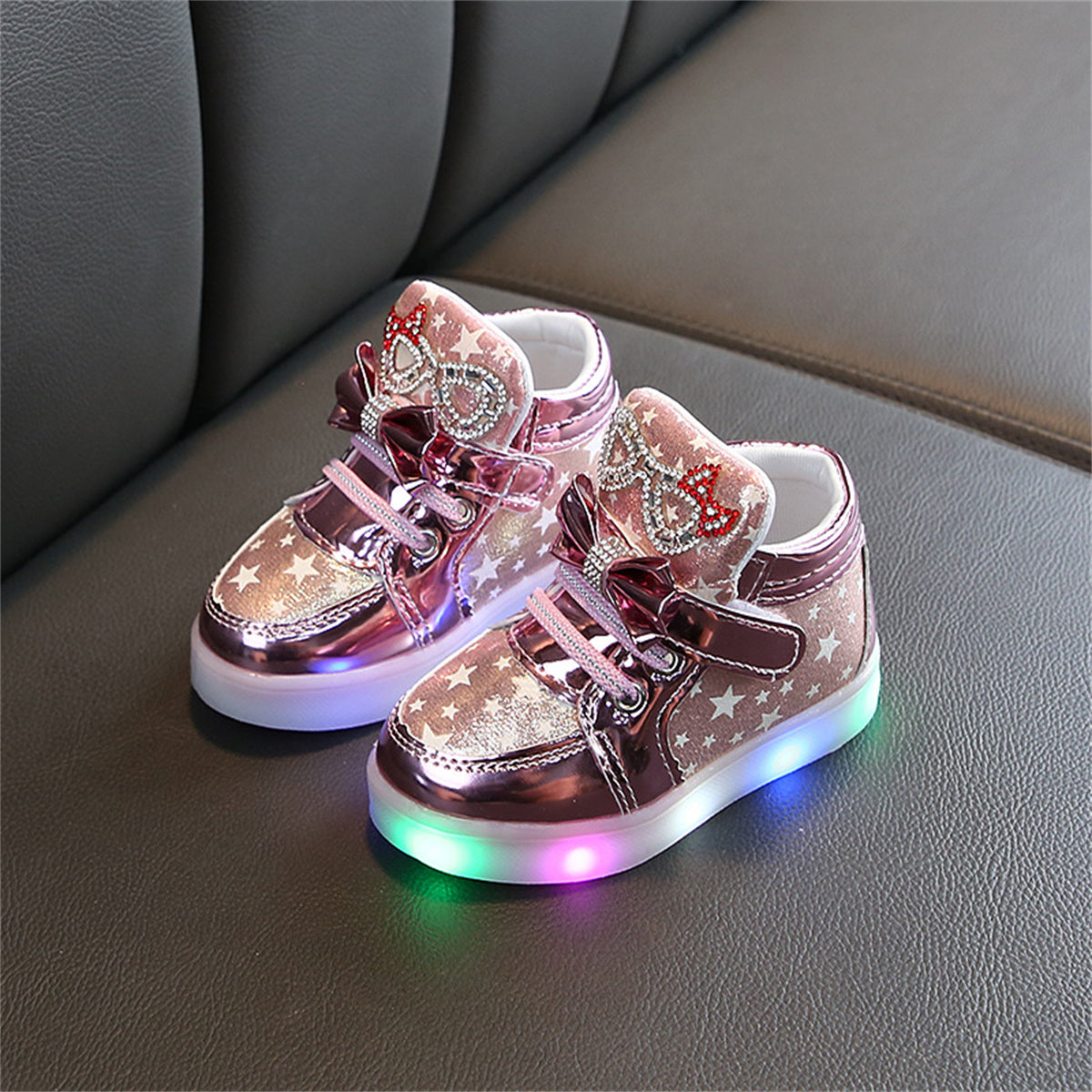 Children's short boots light shiny princess boots fashionable casual shoes