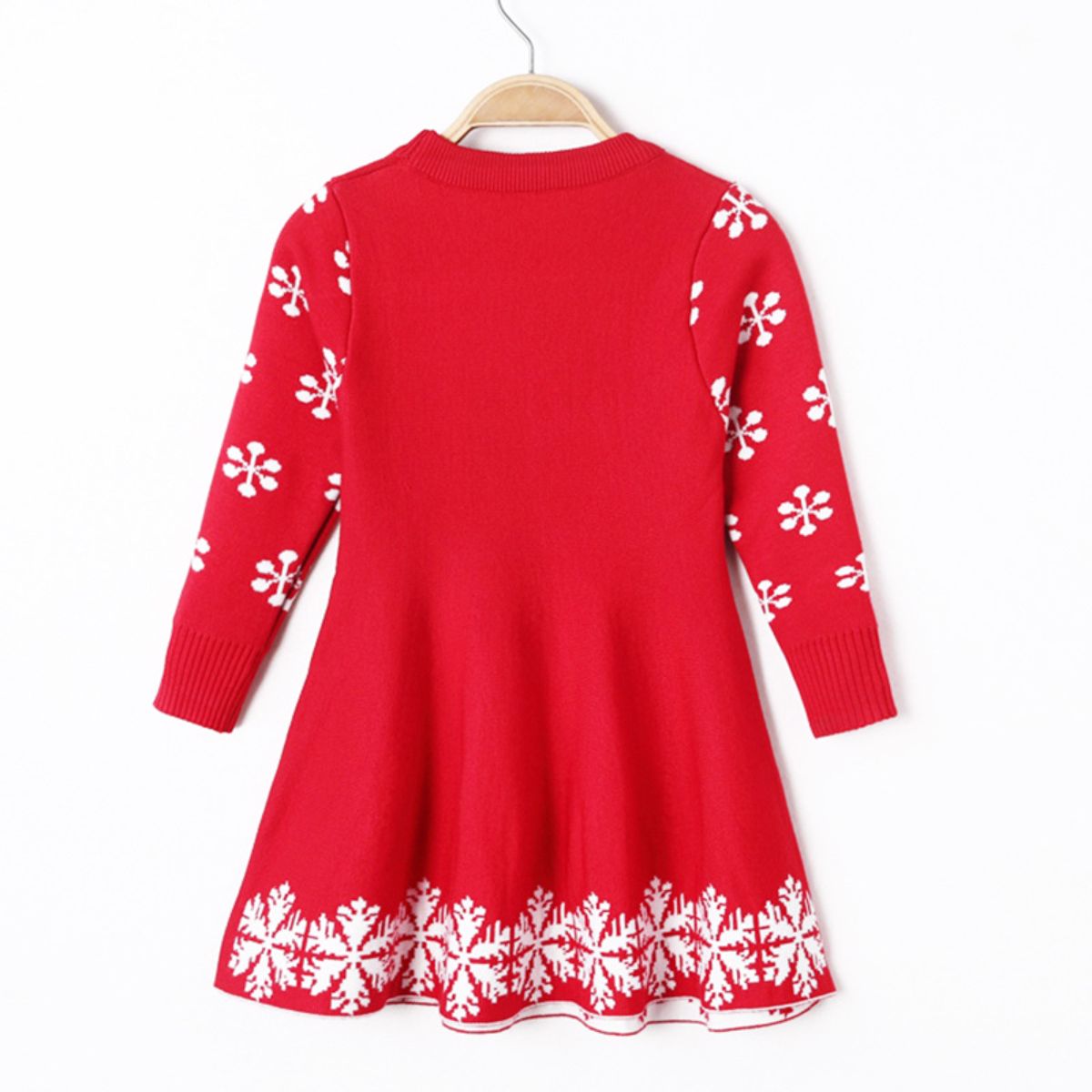 Girls Christmas Children&#39;s Sweater Deer Jacquard Dress